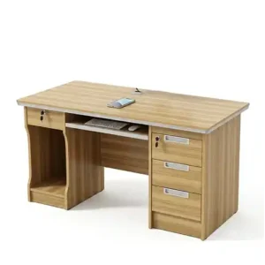 Table de Bureau Professionnelle en Bois avec Tiroirs Sécurisés