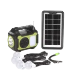 Kit d'Éclairage Solaire Complet - Panneau, Batterie et 3 Ampoules LED